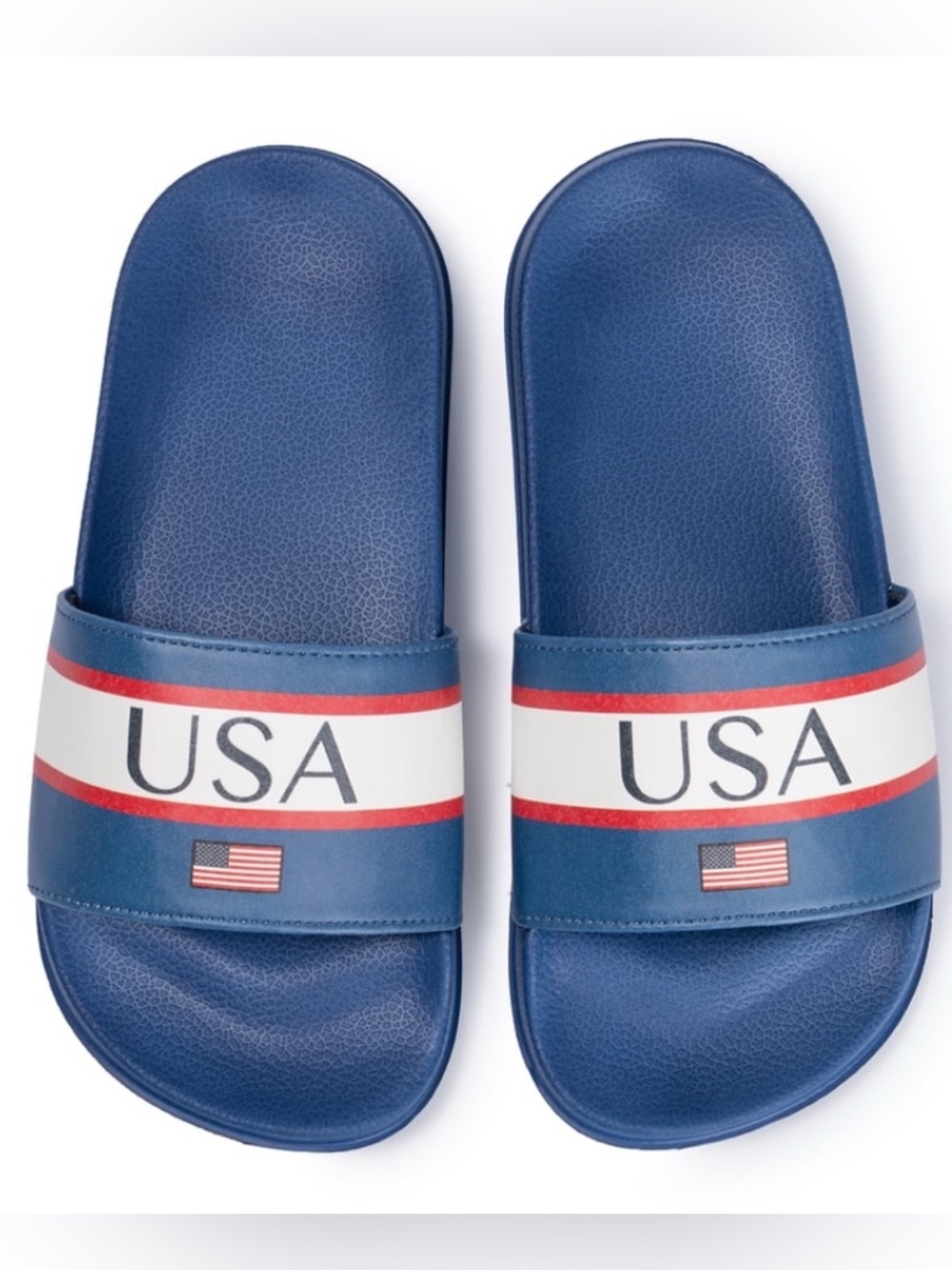 USA Soccer Fan Slide Sandals Kids Size 9-10